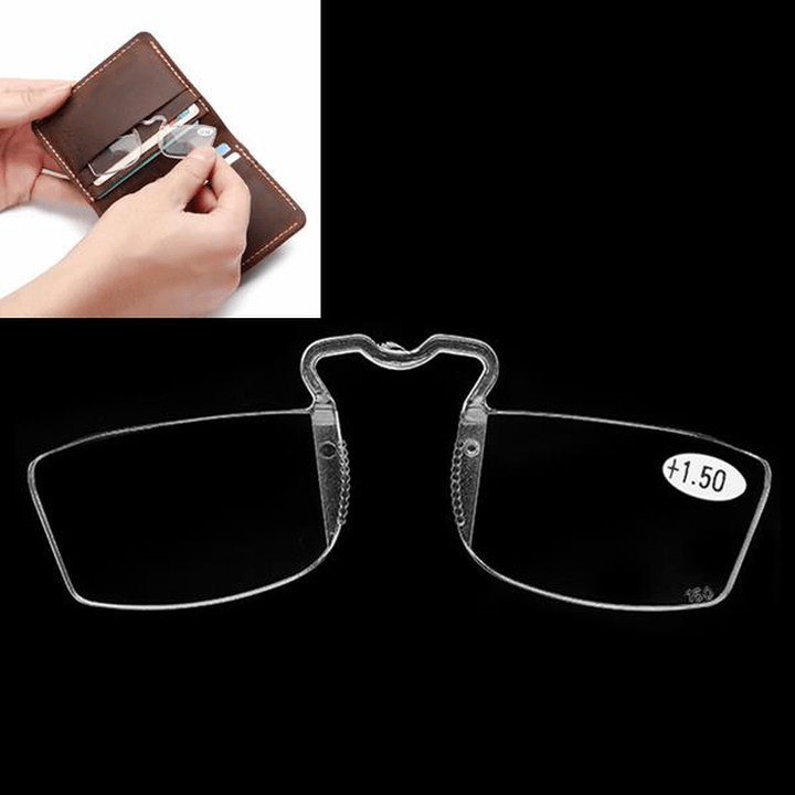 Mini Nose Resting Pocket Reading Glasses Presbyopic Clip Light Weight Strength - Trendha