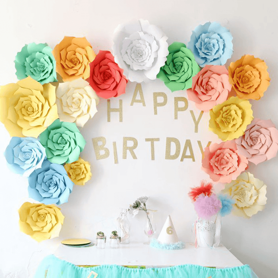 2Pcs Giant Paper Rose Flower 20Cm DIY Backdrop Wall Wedding Party Birthday Decorations - Trendha