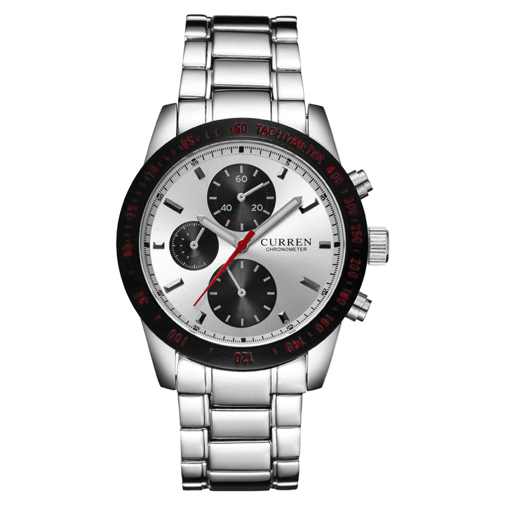 CURREN 8016 Decorative Three Dials Full Steel Quartz Watches Business Style Men Wrist Watch - Trendha