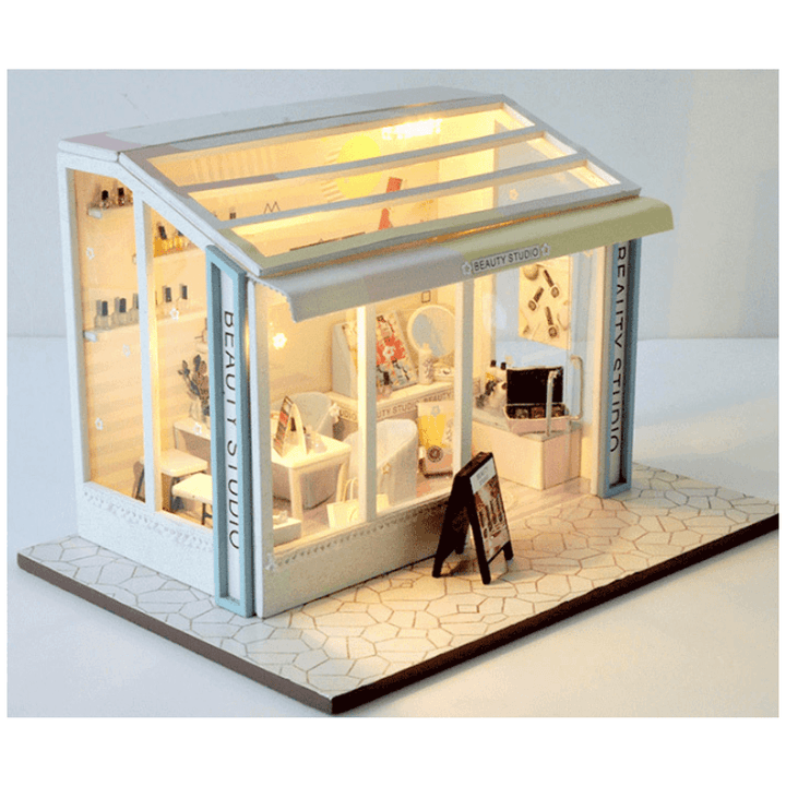 TIANYU DIY Doll House TD36 Manicure Store Creative Modern Shop Handmade Doll House with Furniture - Trendha