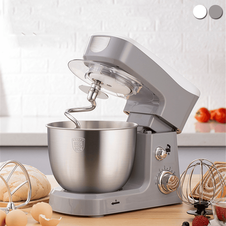 Haoteng WLS-5513 Electric Food Stand Mixer 600W Tilt-Head 6 Speed Stainless Steel Bowl for Knead Dough Egg-Beater - Trendha