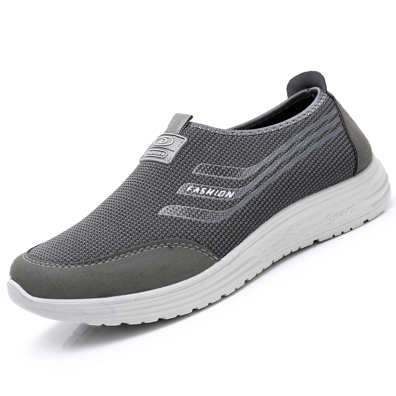 Men Knitted Fabric Breathable Comfy Slip-On Casual Walking Shoes - Trendha