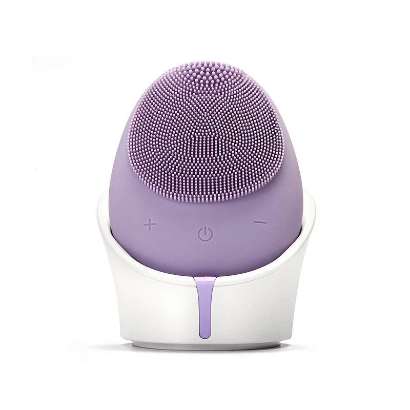 Electric Facial Brush Sonic Vibration Silicone Facial Brush Massage Cleansing Machine Wireless Charging - Trendha
