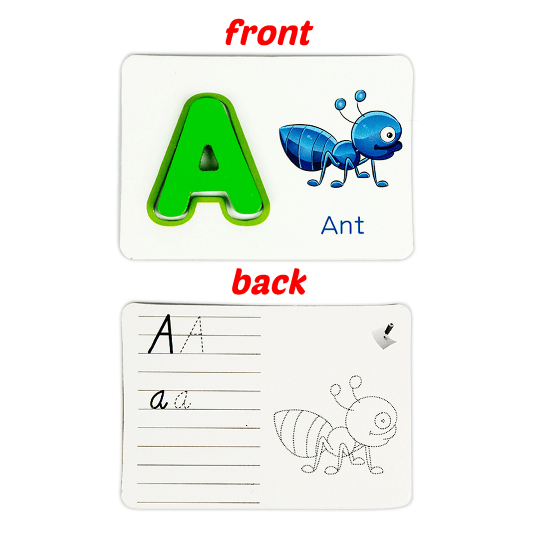 Puzzle Alphabet Spelling English Letters Animal Cards Educational Learning Toy for Kids Gift - Trendha