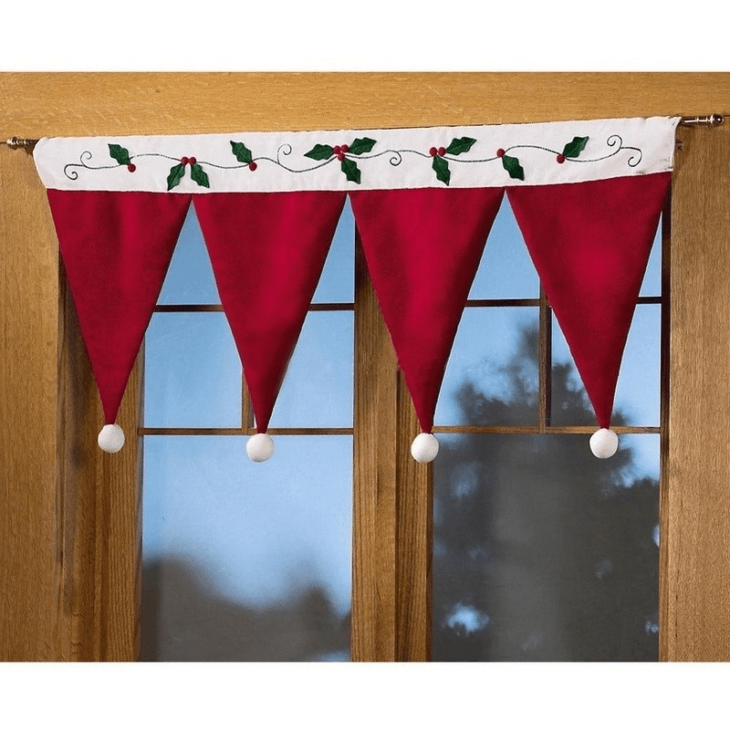 Christmas Party Home Decoration Santa Claus Hat Curtain Hanging Ornaments Toys Kids Children Gift - Trendha