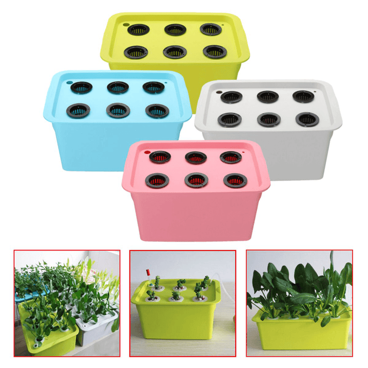 220V 6 Holes Hydroponic System Kit Soilless Cultivation Indoor Water for Home Planting Grow Box - Trendha