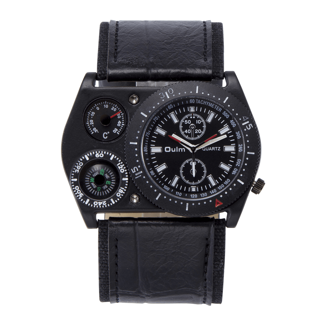 Vintage Decorate Dial Military Watch Adjustable Leather Men Quartz Watch - Trendha