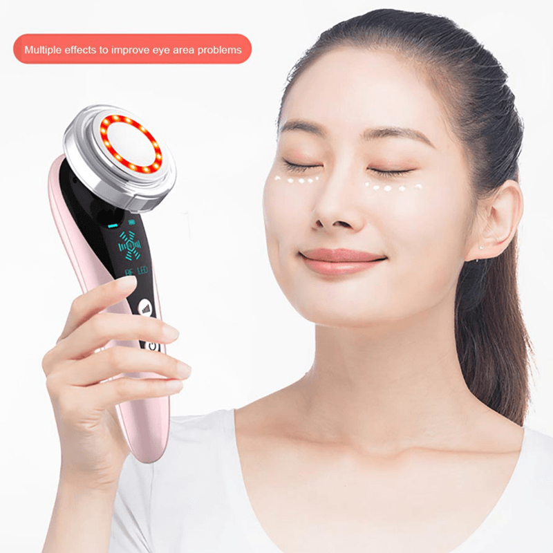 Professional LED Red Blue Color EMS Beauty Machine Instrument Facial Skin Microcurrent Device Machine Face Lifting Massage Tools - Trendha