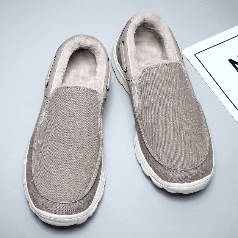 Men Stitching Cloth Warm Comfy Elastic Slip-On Sport Casual Flat Shoes - Trendha
