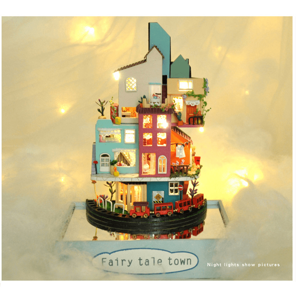 TIANYU TC2 Cloud Town DIY House Cloud House Candy Color Town Art House Creative Gift with Dust Cover - Trendha