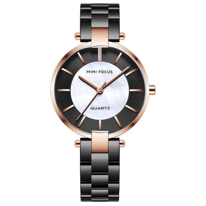 MINI FOCUS MF0224L Elegant Dress Analog Clock Metal Strap Fashion Women Watch Quartz Watch - Trendha
