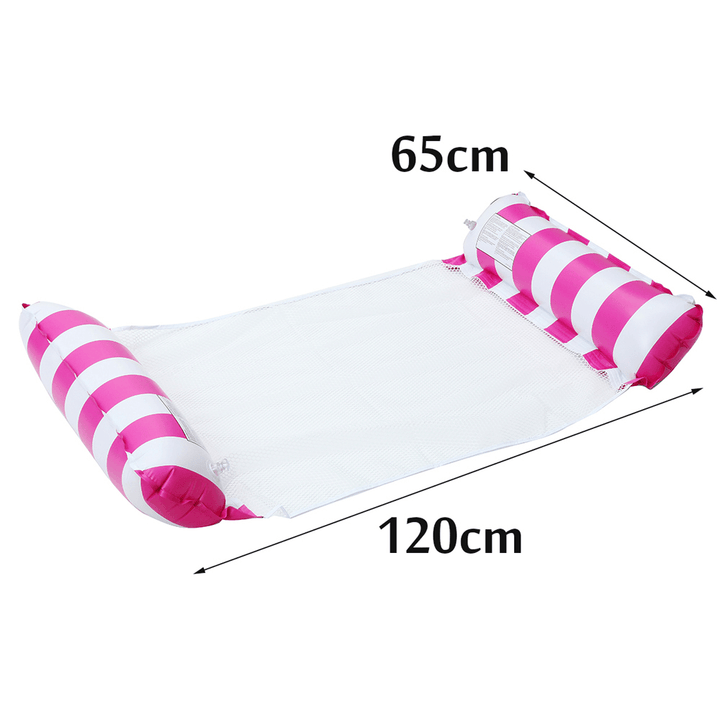 120*65CM Hammock Foldable Dual-Use Backrest Inflatable Toys Water Play Lounge Chair Floating Bed Leisure Toy with Inflator - Trendha