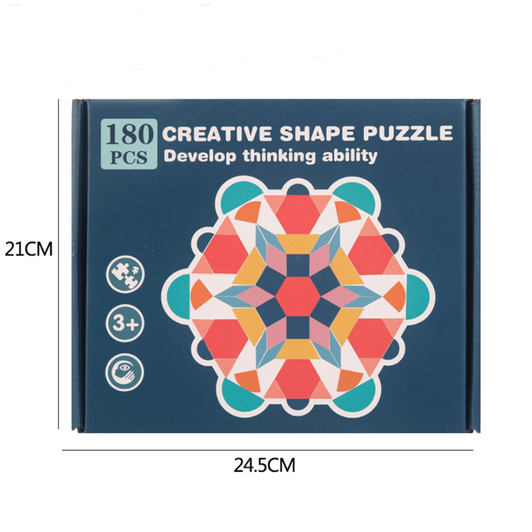 180 Pcs Colorful Creative Multi-Shape Puzzle Develop Thinking Ability Educational Toy with Bag for Kids Gift - Trendha