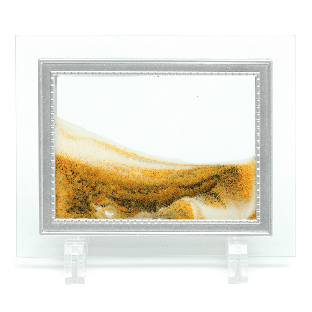6.6X5'' Framed Moving Sand Time Glass Picture Home Office Desk Art Decor Gifts - Trendha