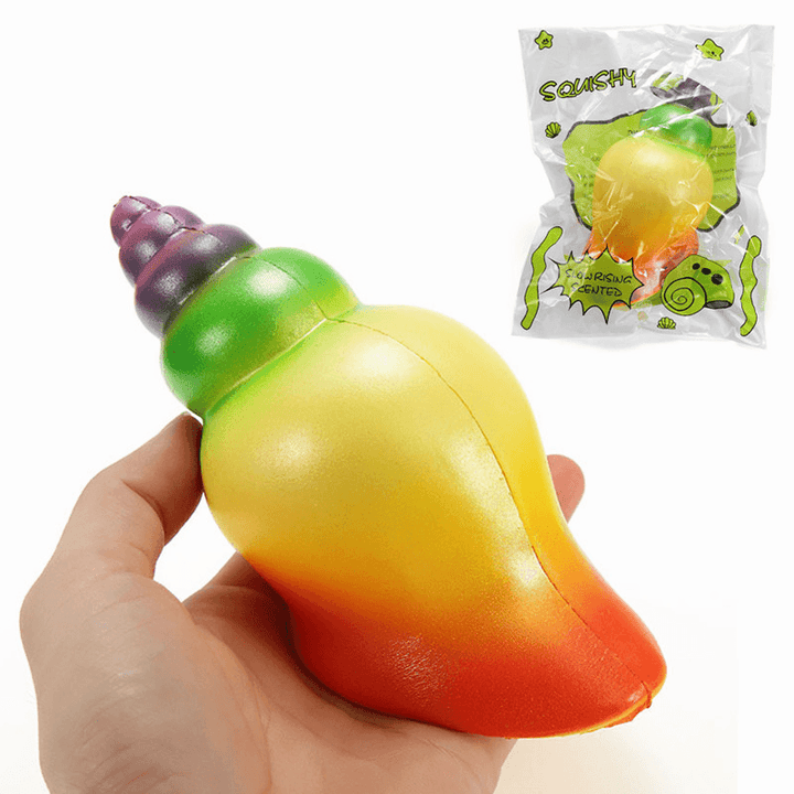 Squishy Rainbow Conch 14Cm Slow Rising with Packaging Collection Gift Decor Soft Squeeze Toy - Trendha