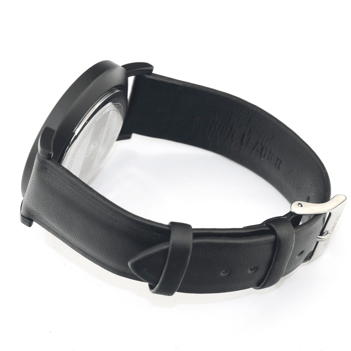 TOMORO TM0818 Fashion Leather Strap Large Dial Blue Pointer Ultra-Thin Men Watch Quartz Watch - Trendha