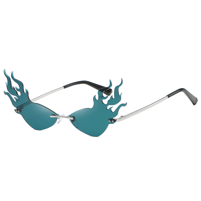 Triangle Cat Eye Flame Style Sunglasses - Trendha