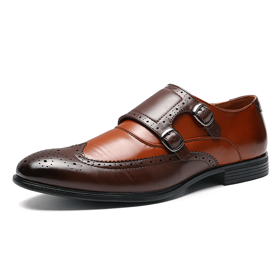 Men Brogue Carved Casual Business Office Leather Oxfords - Trendha