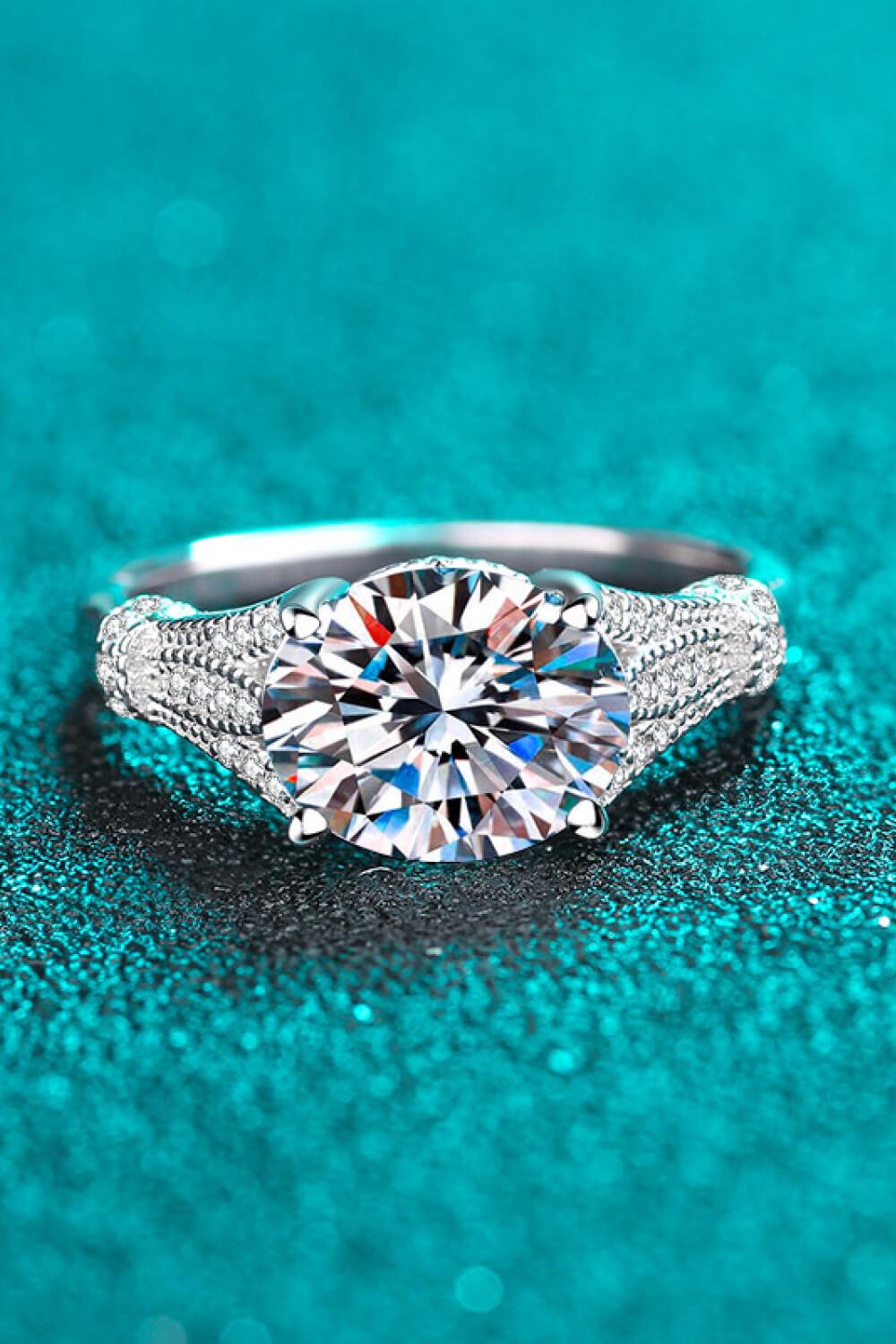 Unpredictable Day 3 Carat Moissanite Ring - Trendha