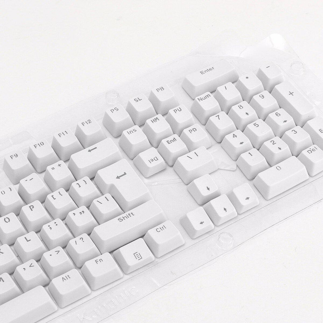 106 Keys White Translucent Keycap Set OEM Profile PBT Double Shot 104 Keycaps for Mechanical Keyboard - Trendha