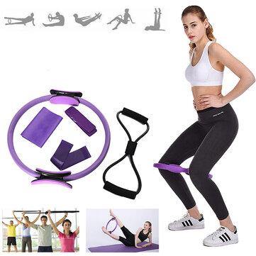 5 Pcs Mix Resistance Bands Pilates Ring Elastic Band Fitness Yoga Exercise Tools - Trendha