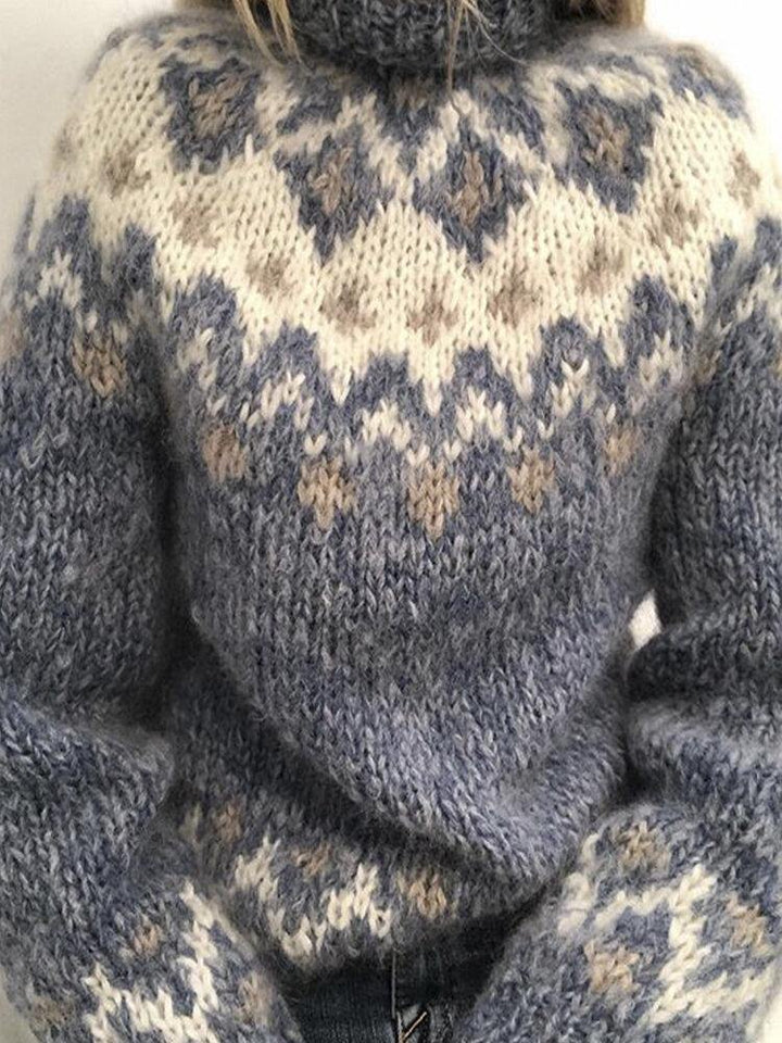 Women Vintage Pattern Knit Raglan Sleeve Casual Pullover Sweaters - Trendha