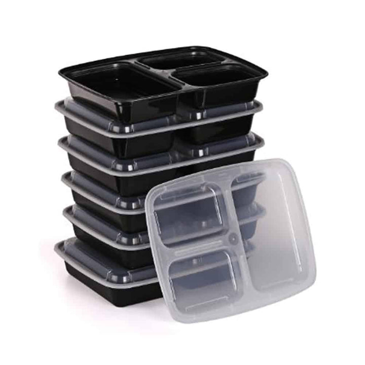 3-Compartment Disposable Food Containers 20 pcs Set - Trendha