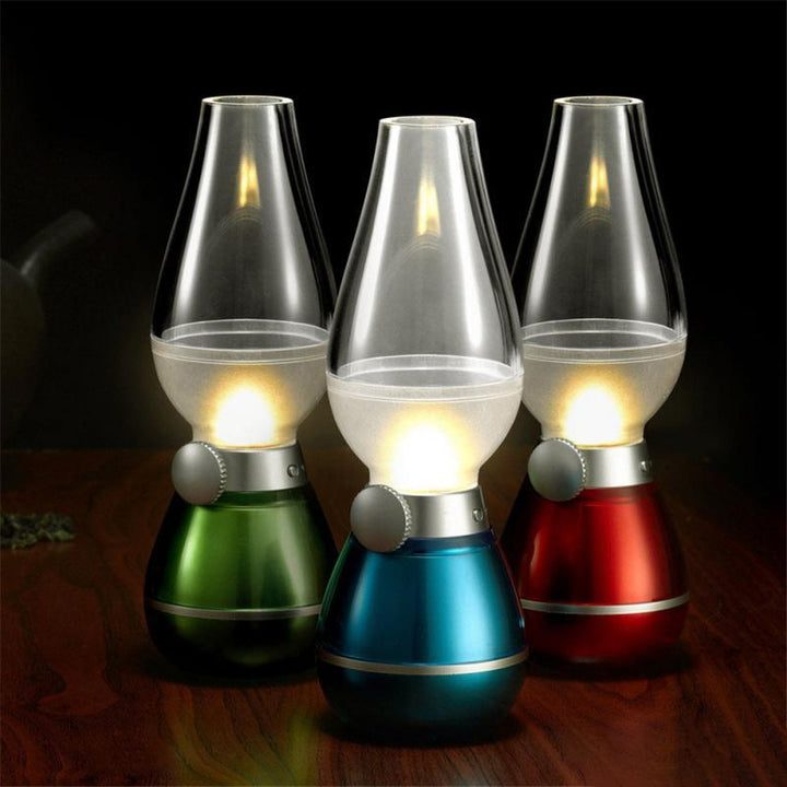 Newest Creative Blow-control Lamp Night Light Dimmable With Switch Retro Kerosene Lamp Vintage Oil Lamp LED Bedside Table Lamp - Trendha