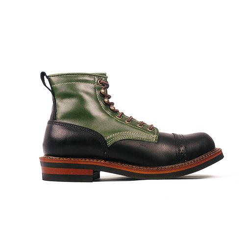 Men's Vintage Color Block High-top Leather Boots - Trendha