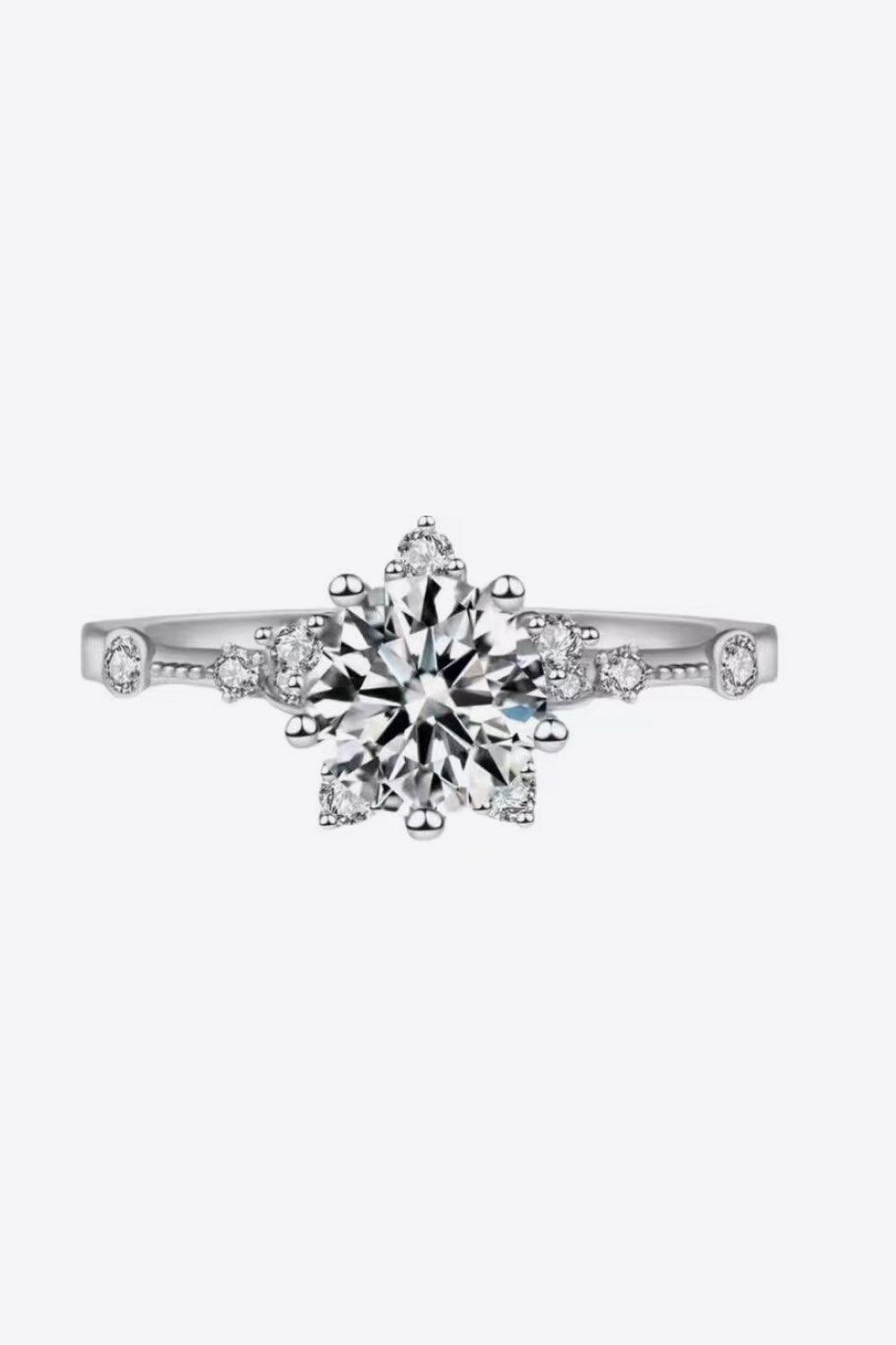 1 Carat Moissanite 6-Prong Ring - Trendha