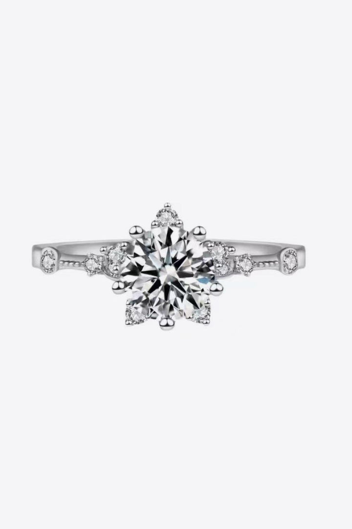 1 Carat Moissanite 6-Prong Ring - Trendha