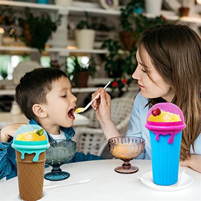 500ml Large Capacity Slushy Cup Summer Squeeze Homemade Juice Water Bottle Quick-Frozen Smoothie Sand Cup Pinch Fast Cooling Magic Ice Cream Slushy Maker Beker Kitchen Gadgets - Trendha