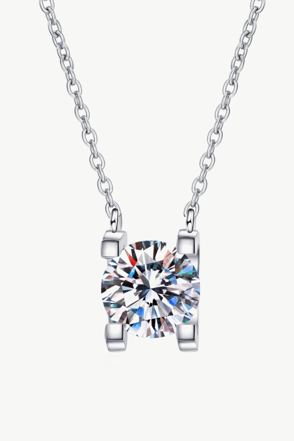 1 Carat Moissanite Chain Necklace - Trendha