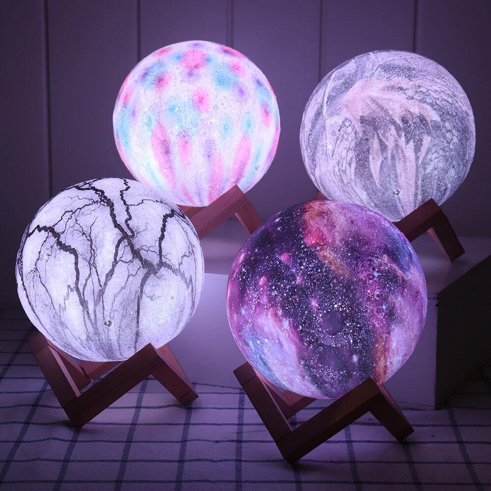 3D Printing Moon Lamp Space LED Night Light Remote Control / Touch/ Pat Contorl Lamp USB Charge Valentine Gift - Trendha