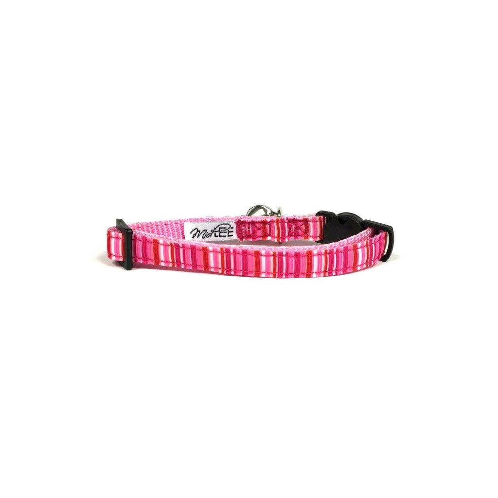 Pink Stripe Cat Collar with Breakaway Buckle - Trendha