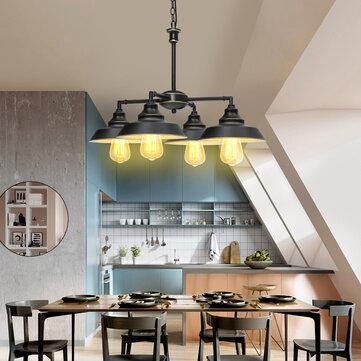 E26 Industrial Metal Chandelier Pendant Light Indoor Home Bar Ceiling Lamp Fixture AC110V - Trendha