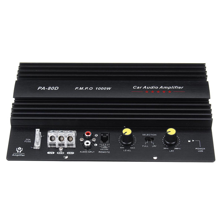 PA-80D Amplifier 12V 1000W Car Audio High Power Mono Amplifier Amp Board Powerful Subwoofer Bass Amp - Trendha