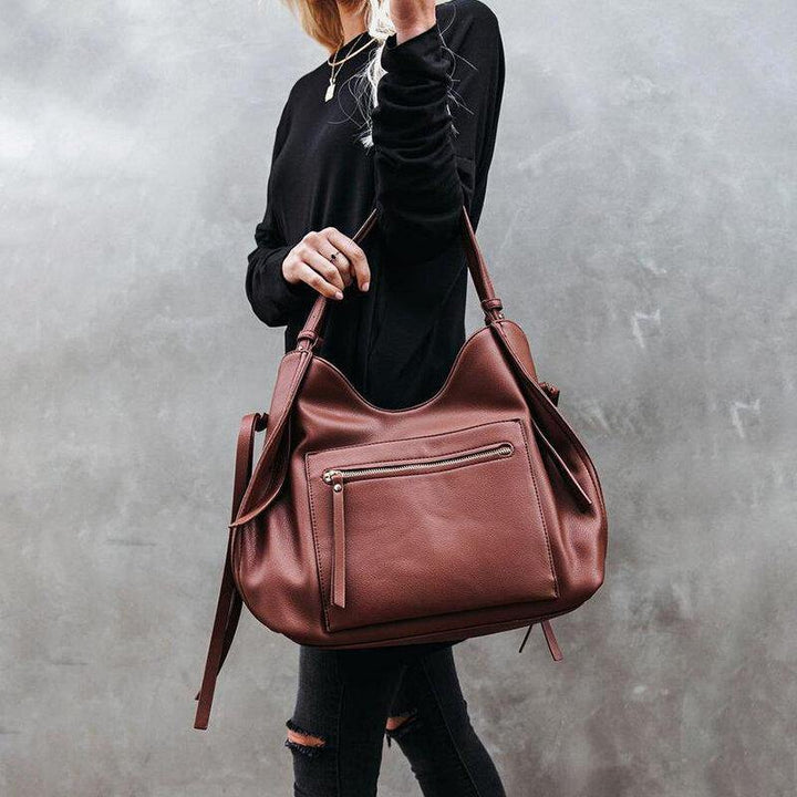 Women PU Leather Anti-theft Shoulder Bag Vintage Large Capacity Crossbody Bag Handbag Tote - Trendha