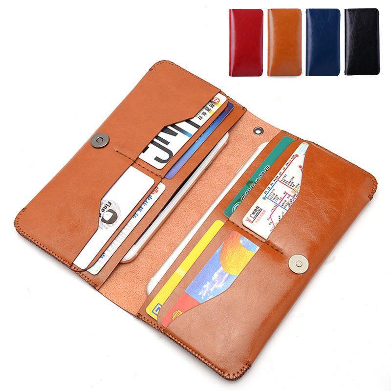 Women Men Phone Bag Soft Leather Wallet Clutches For IPhone 7/6s/6splus 8 Card Holder - Trendha