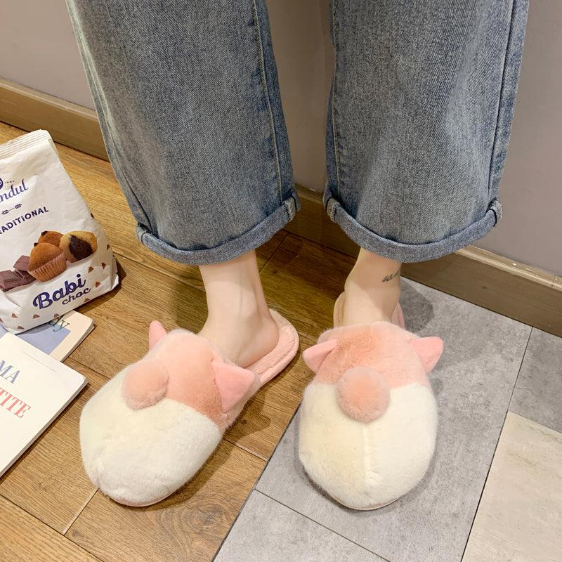 Indoor Warmth Cute Plush Japanese Plush Shoes Plus Velvet - Trendha