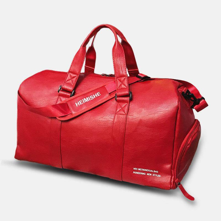 Unisex Dry Wet Separation Gym Bag PU Leather Multi-Carry Large Capacity Travel Outdoor Luggage Handbag Crossbody Bag - Trendha