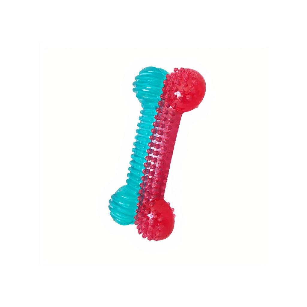 Dual Colored Rubber Bone Dog Chew Toy - Trendha