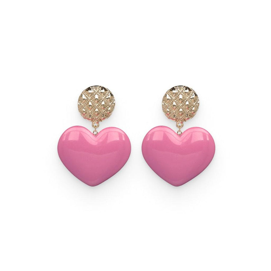 Big Heart Drop Earrings - Trendha