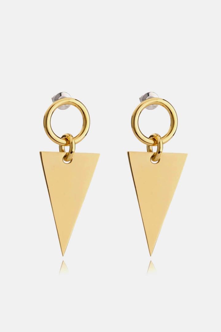 Stainless Steel Triangle Dangle Earrings - Trendha