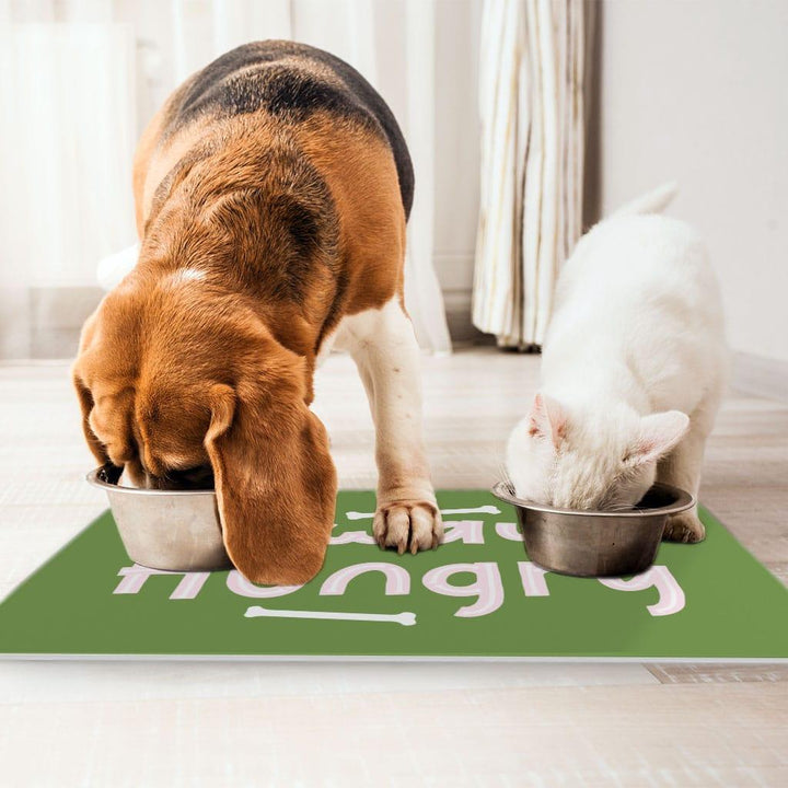 Always Hungry Pet Food Mat - Funny Anti-Slip Pet Bowl Mat - Best Design Pet Feeding Mat - Trendha