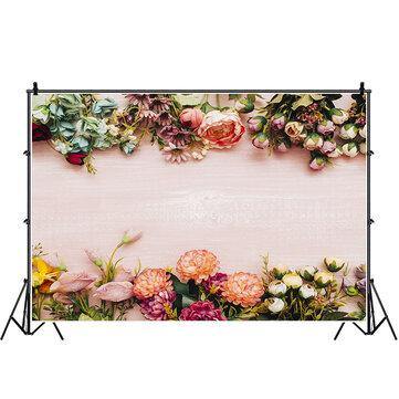 4.92ft x 6.56ft Vinyl Fabric Flowers Photography Background Cloth Photo Backdrop for Wedding Party Family Photography - Trendha