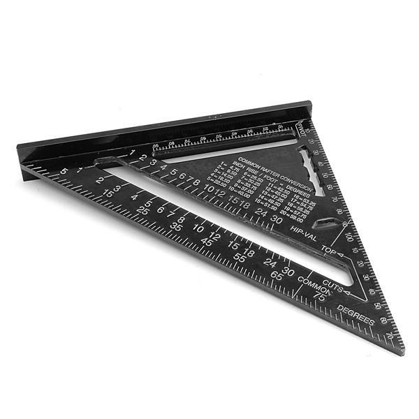 Raitool™ AR01 260x185x185mm Metric Aluminum Alloy Triangle Ruler Black Triangular Rule - Trendha