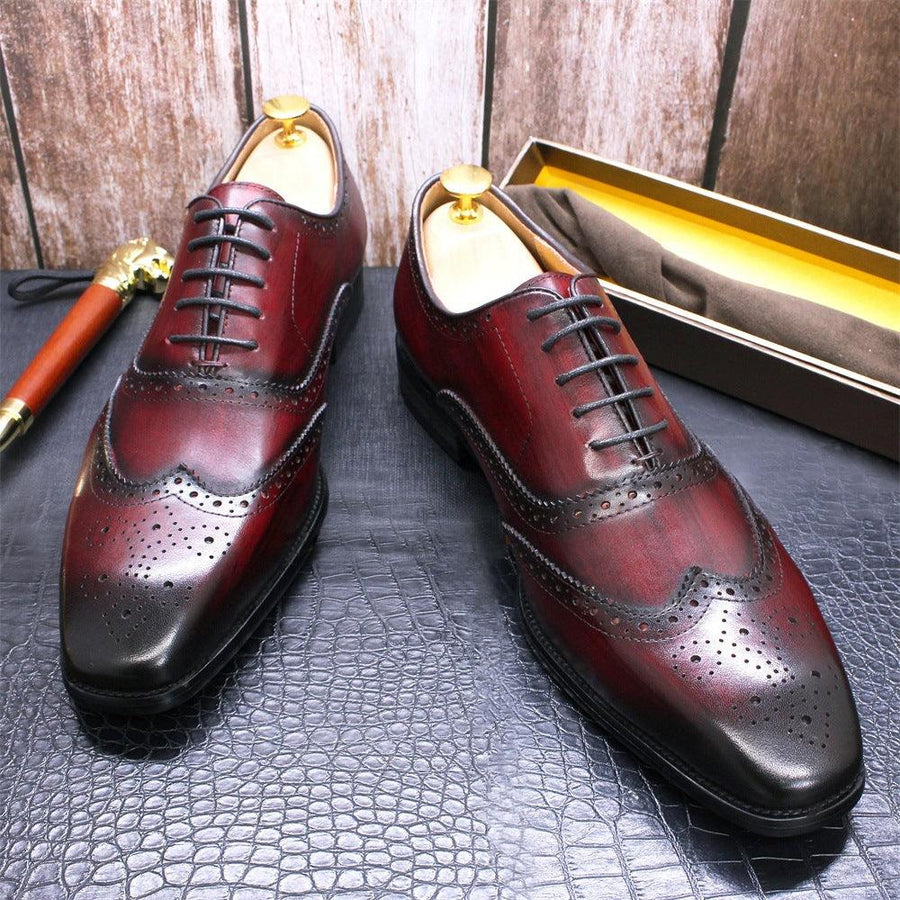 Men's British Style Brogue Leather Men's Shoes - Trendha