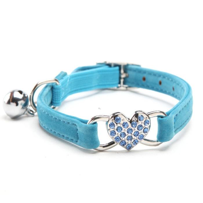 Cats Collar with Bell and Heart-Shaped Decoration - Trendha