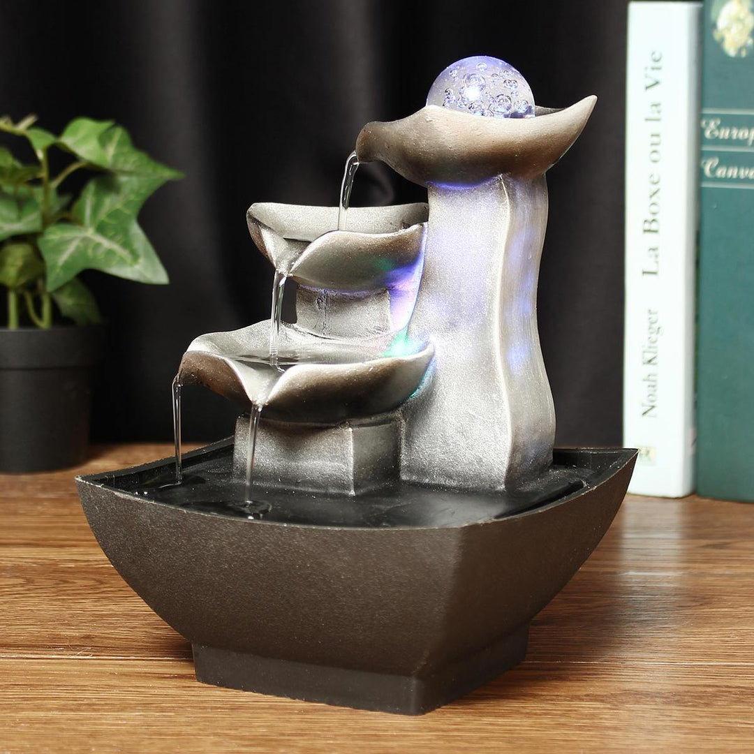 Crystal Ball Flowing Table Decoration Rockery Fountain Waterfall Feng Shui Water Sound Ornaments Desktop Indoor Table Desk Decorations - Trendha